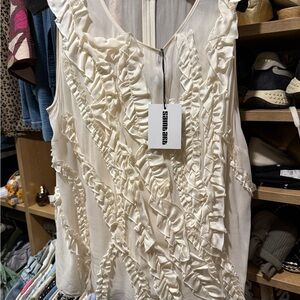 Saint Art Elegant Cream Ruffled Top w tags